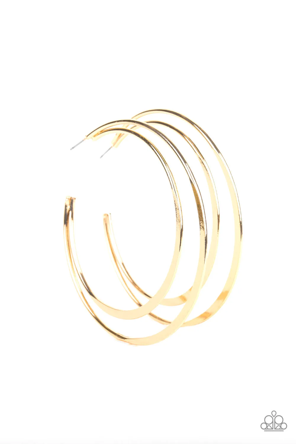 Paprazzi Last HOOP-rah - Gold Double Hoop Earrings