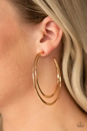 Paprazzi Last HOOP-rah - Gold Double Hoop Earrings