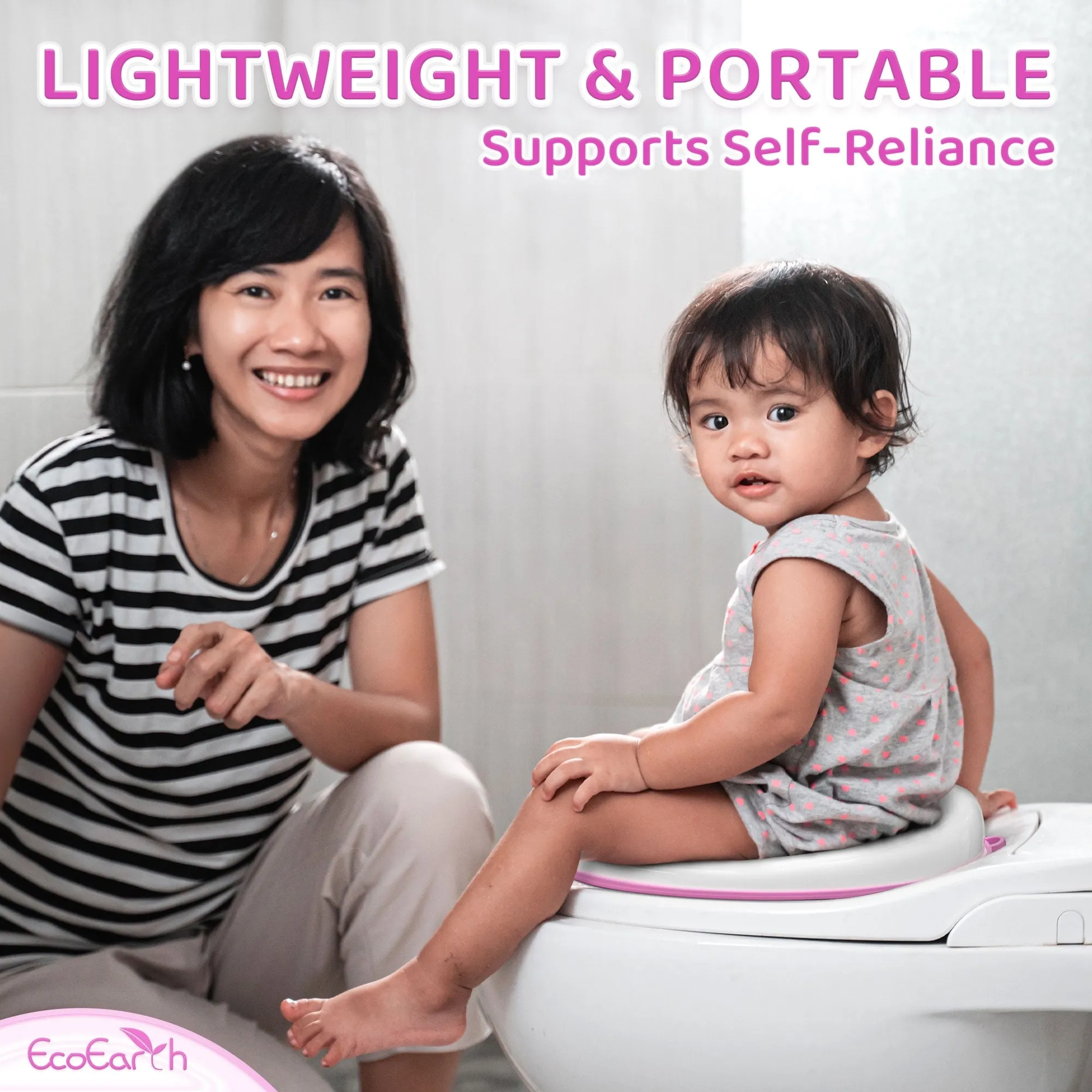 Potty Training Seat W/ Splash Guard, Toddler Safe-Potty Seat by EcoEarth