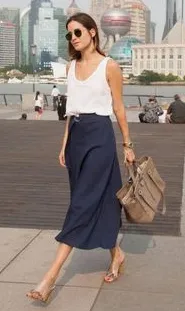 Prada navy cotton skirt Size 6UK