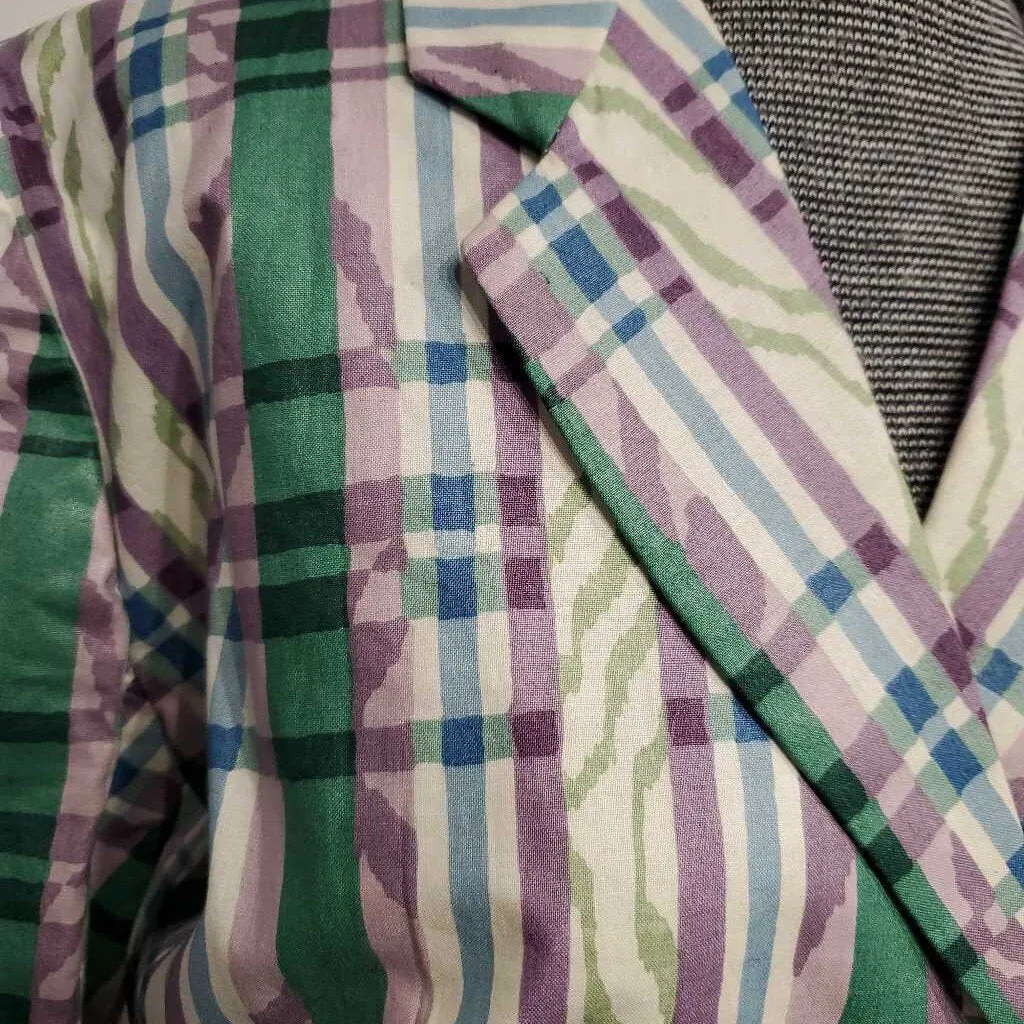 Purple and Green Plaid Western Top