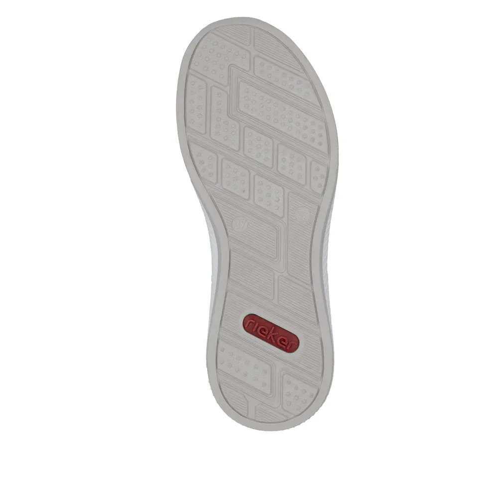 Rieker Mesh Slip On Trainer White/Blue