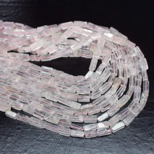 Rose Quartz Smooth Rectangle Loose Gemstone Beads 12mm 8mm 5 Strand 14"