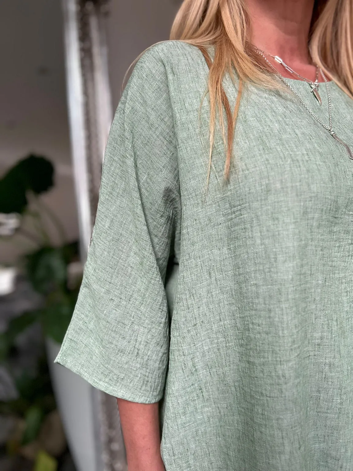 Sage Short Sleeve Round Neck Top Kirsty