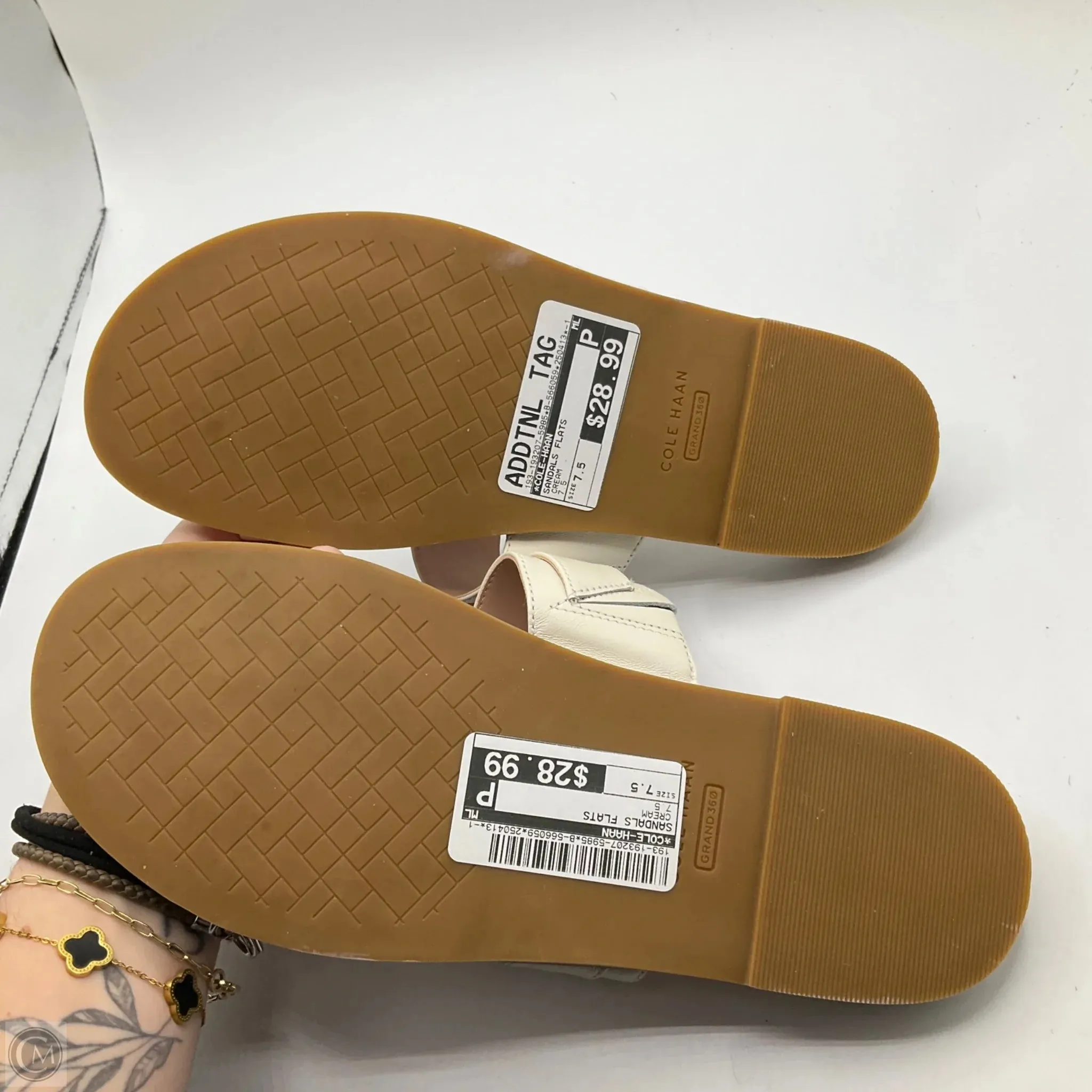 Sandals Flats By Cole-haan In Cream, Size: 7.5
