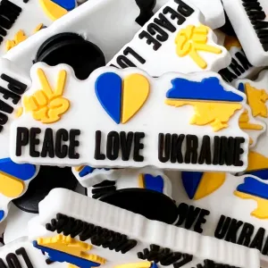 SHOE CHARMS - PEACE LOVE UKRAINE