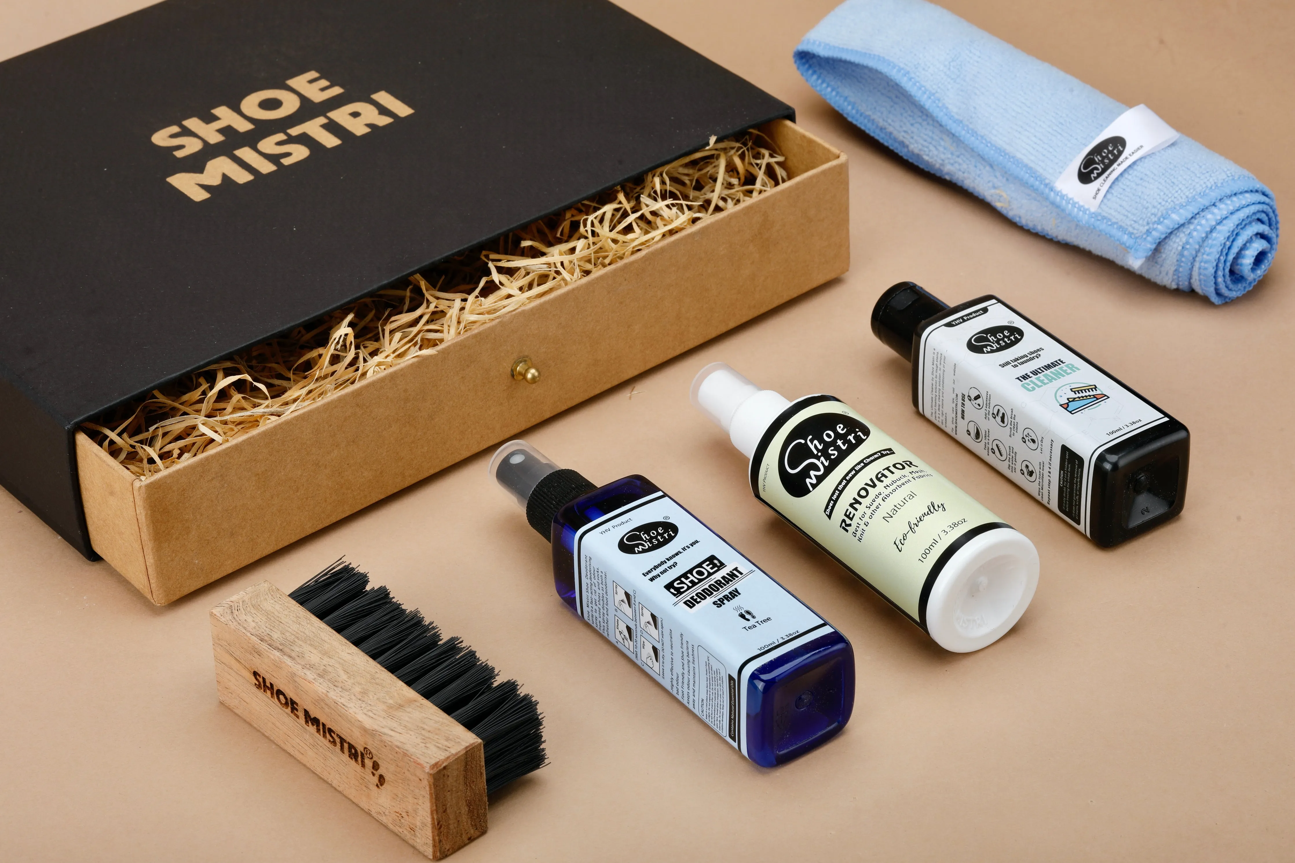 Shoe Mistri Sneaker Care Kit | Pack Of Ultimate Shoe Cleaner, Renovator, Shoe Deodorant, and Sneaker Brush with Microfiber Towel
