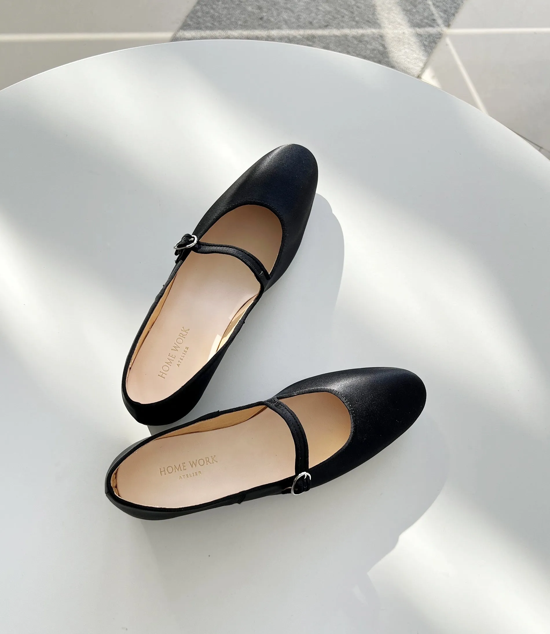 Silver Mary Jane Flats