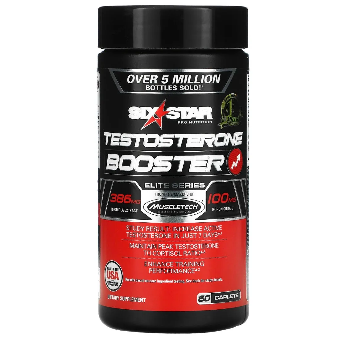 SixStar Elite Series Testosterone Booster 60 Caplets Exp 29 jun 2027