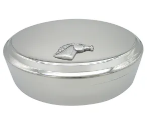 Smooth Horse Head Pendant Oval Trinket Jewelry Box