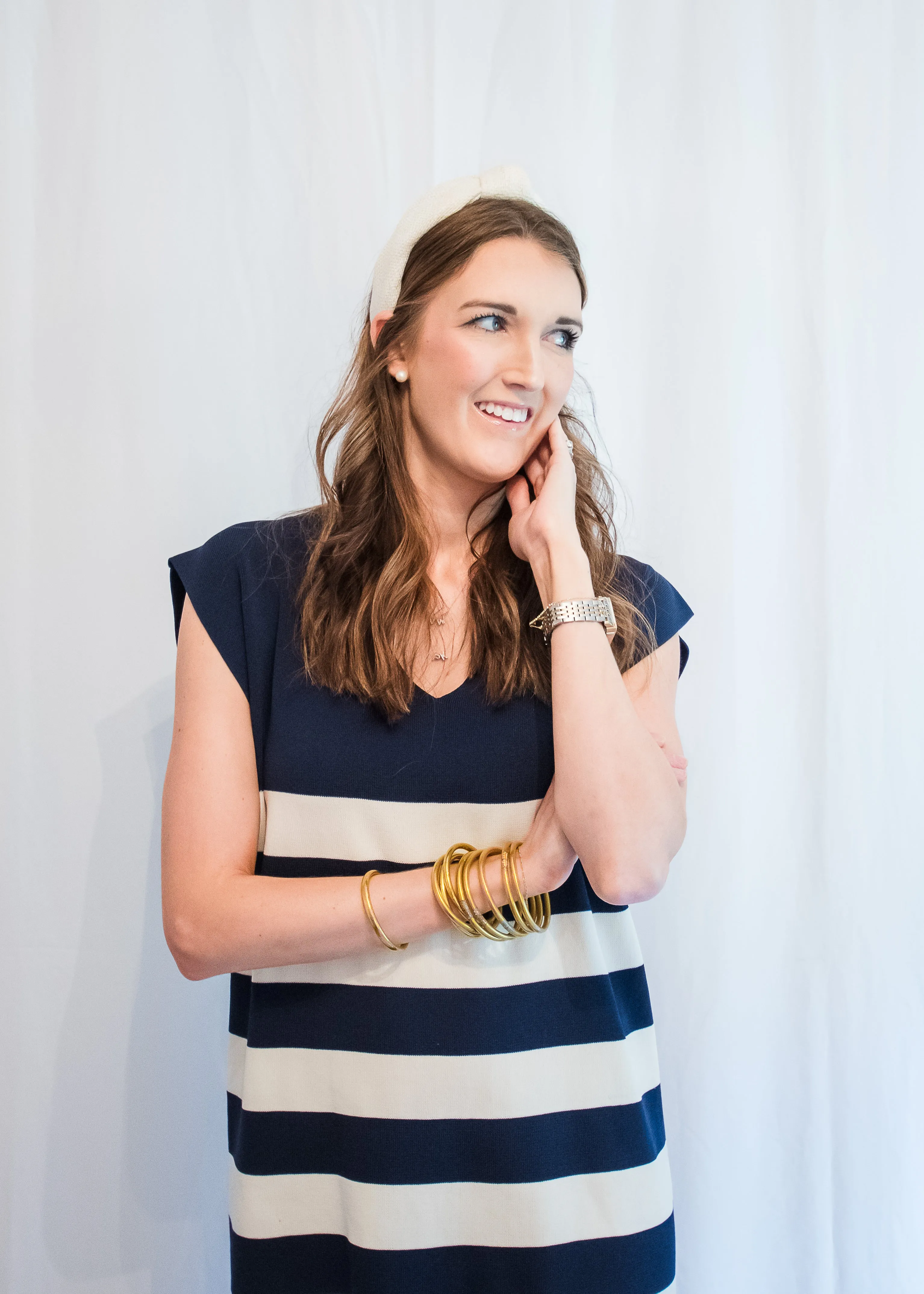 Smooth Sailing Navy Striped Dress