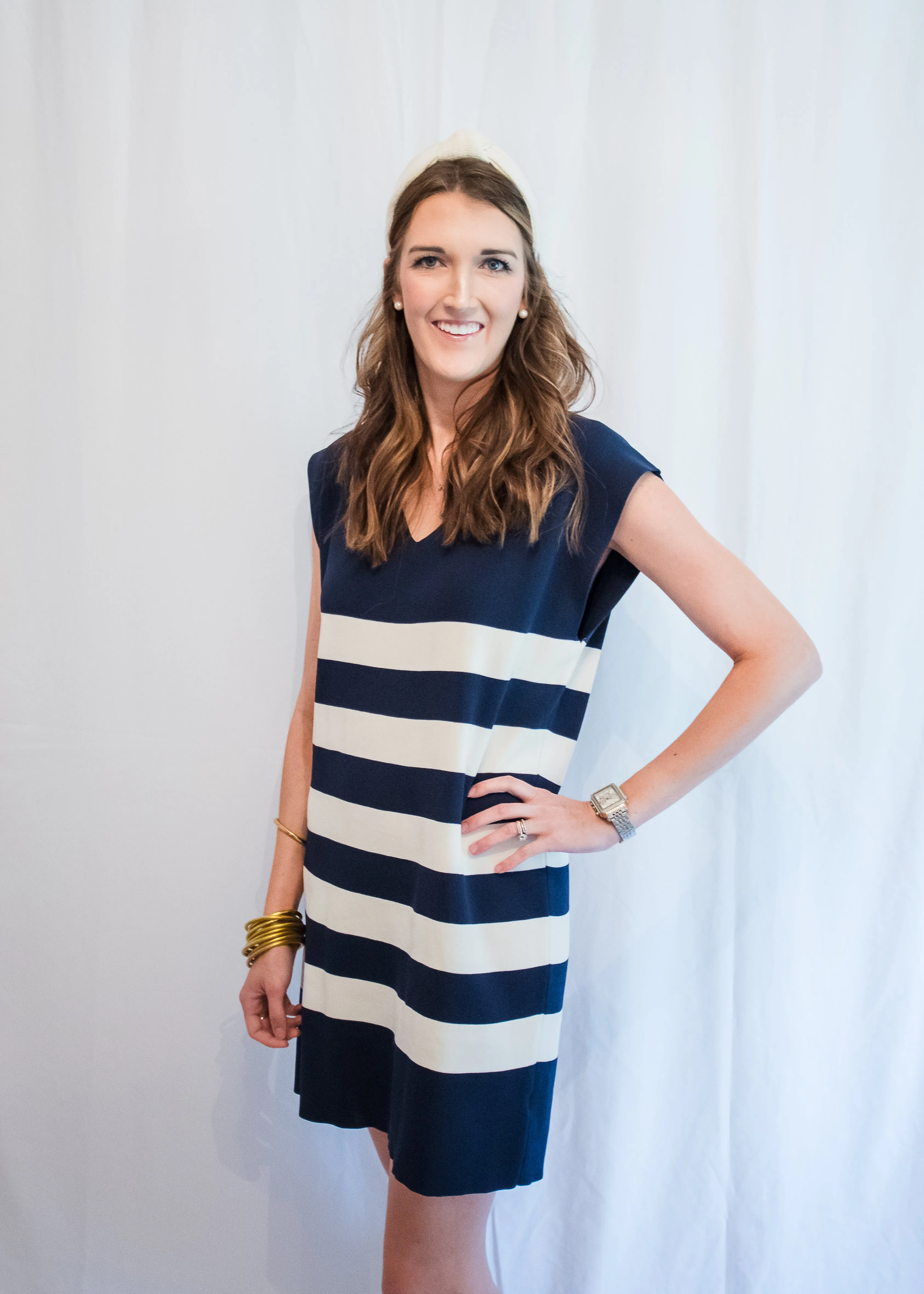 Smooth Sailing Navy Striped Dress