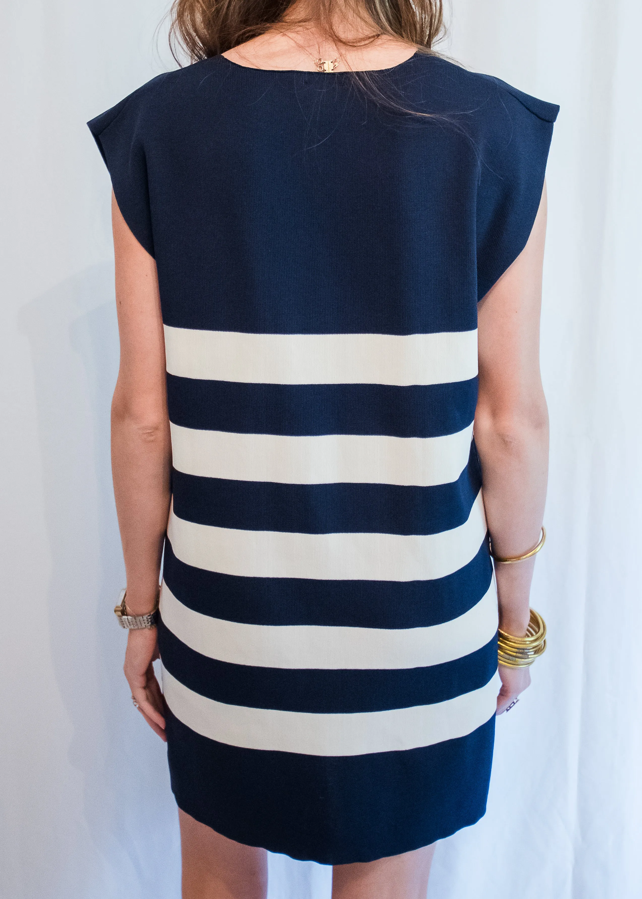 Smooth Sailing Navy Striped Dress