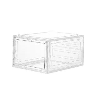 Sneaker Display Case Shoe Storage Organizer Box Stackable Plastic Clear Magnetic