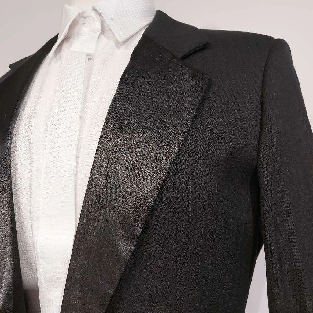 Snooty Fox Black Herringbone Boys Tux