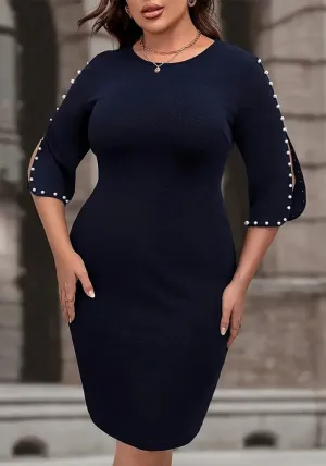 Sophisticated Pearl-Embellished Dress for Effortless Elegance