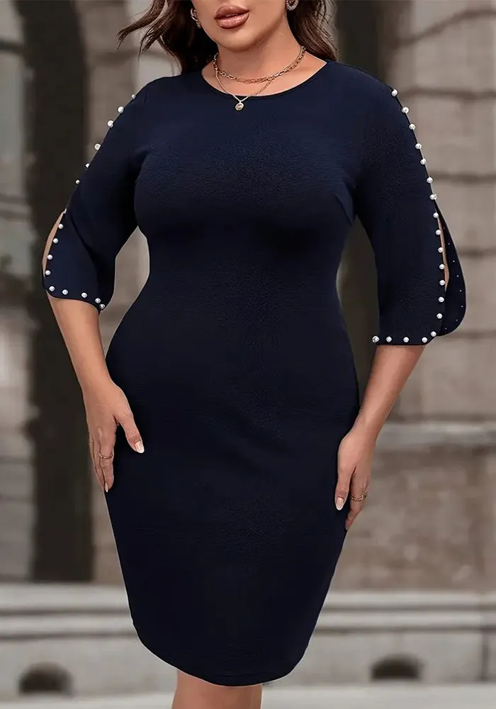 Sophisticated Pearl-Embellished Dress for Effortless Elegance