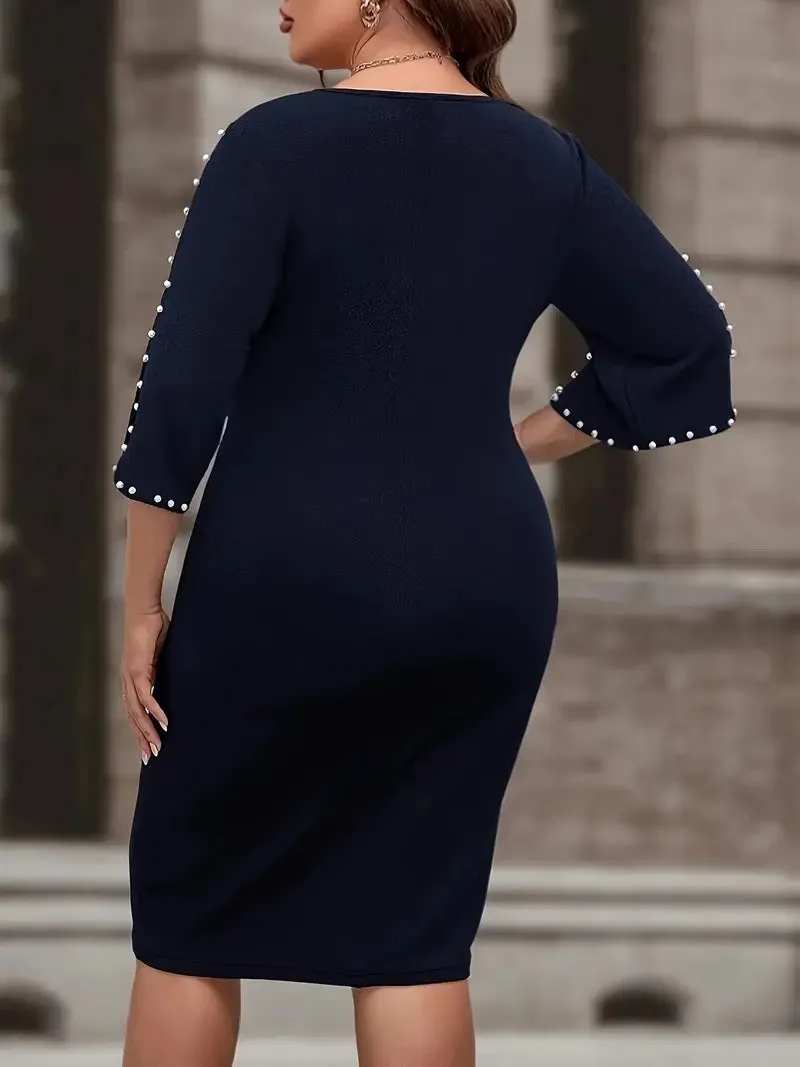 Sophisticated Pearl-Embellished Dress for Effortless Elegance