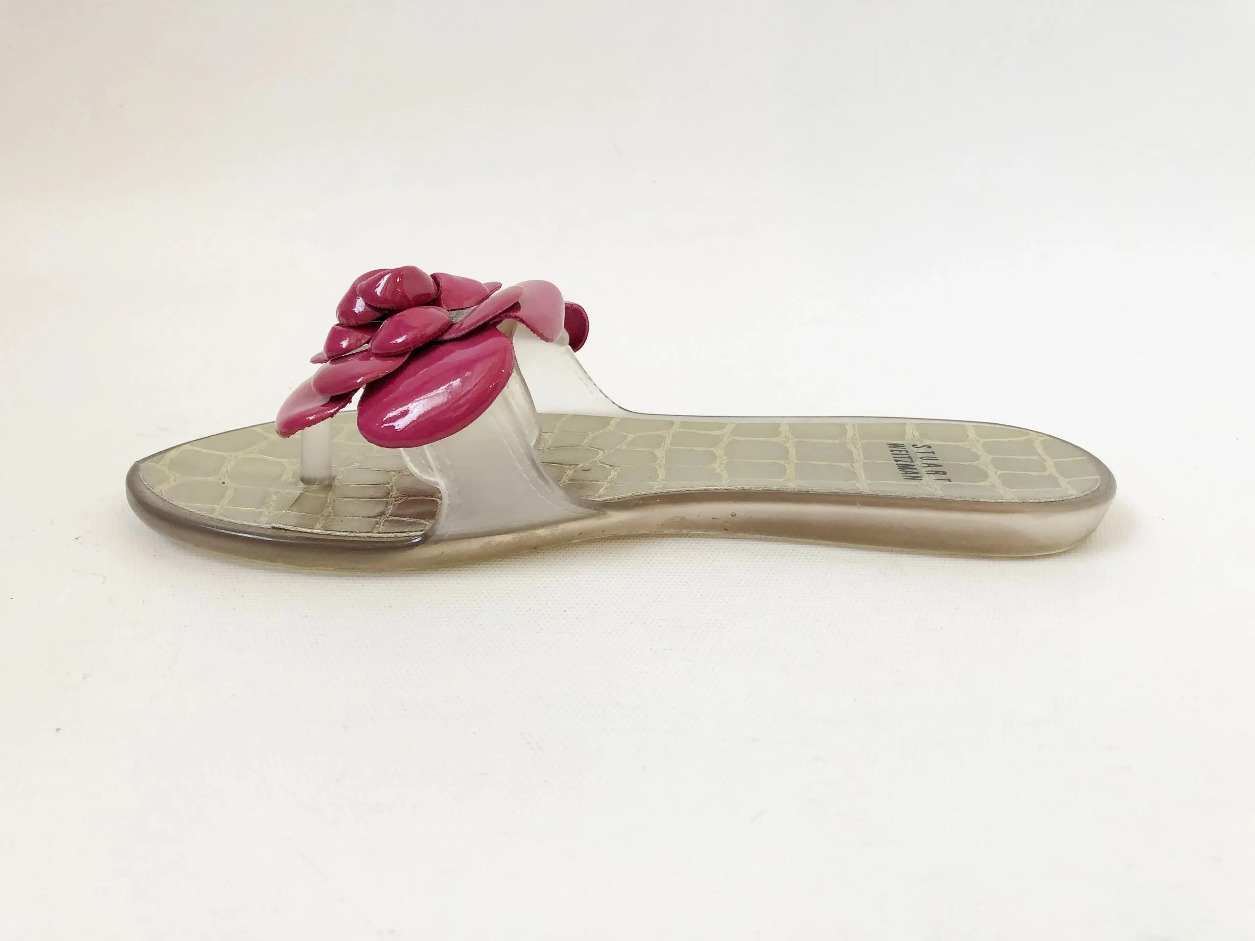 Stuart Weitzman Floral Jelly Flip-Flop Size 6