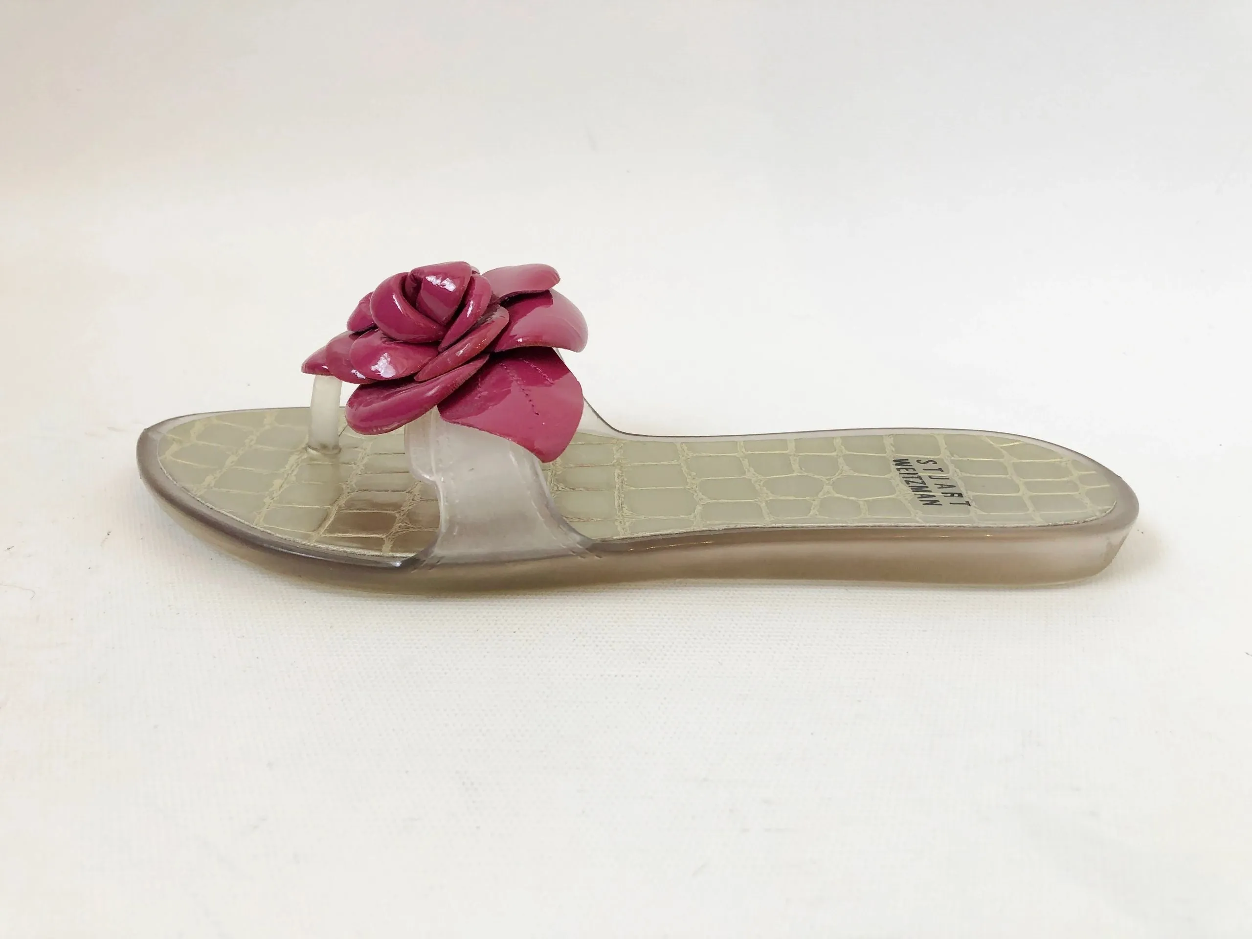 Stuart Weitzman Floral Jelly Flip-Flop Size 6