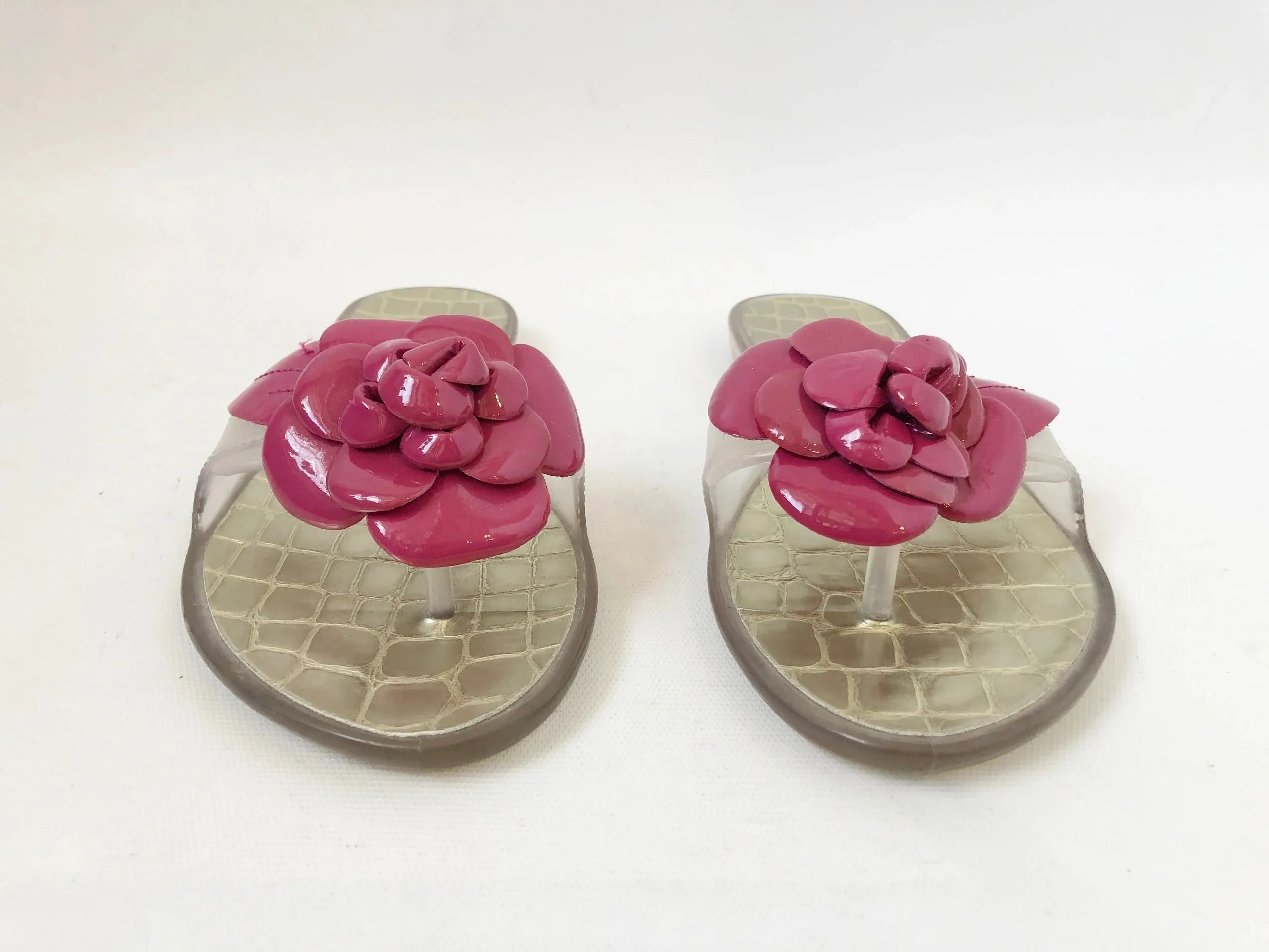 Stuart Weitzman Floral Jelly Flip-Flop Size 6