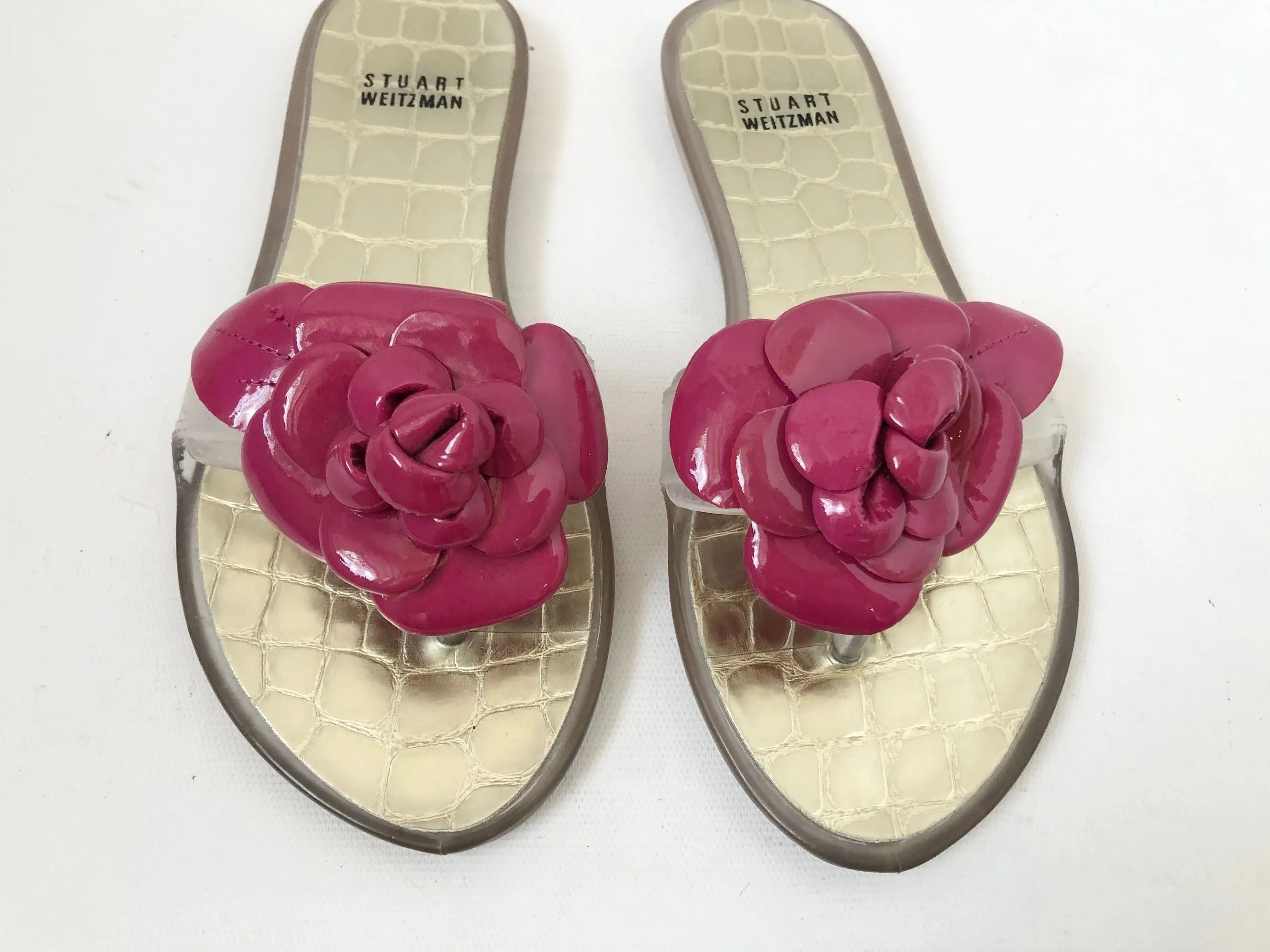 Stuart Weitzman Floral Jelly Flip-Flop Size 6