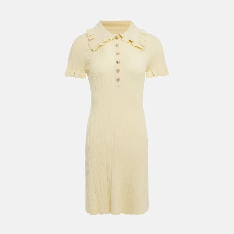 Talenza Knitted Ruffle Mini Dress