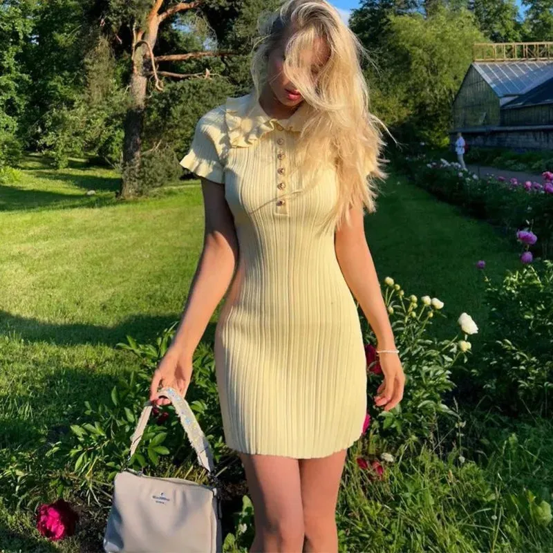 Talenza Knitted Ruffle Mini Dress