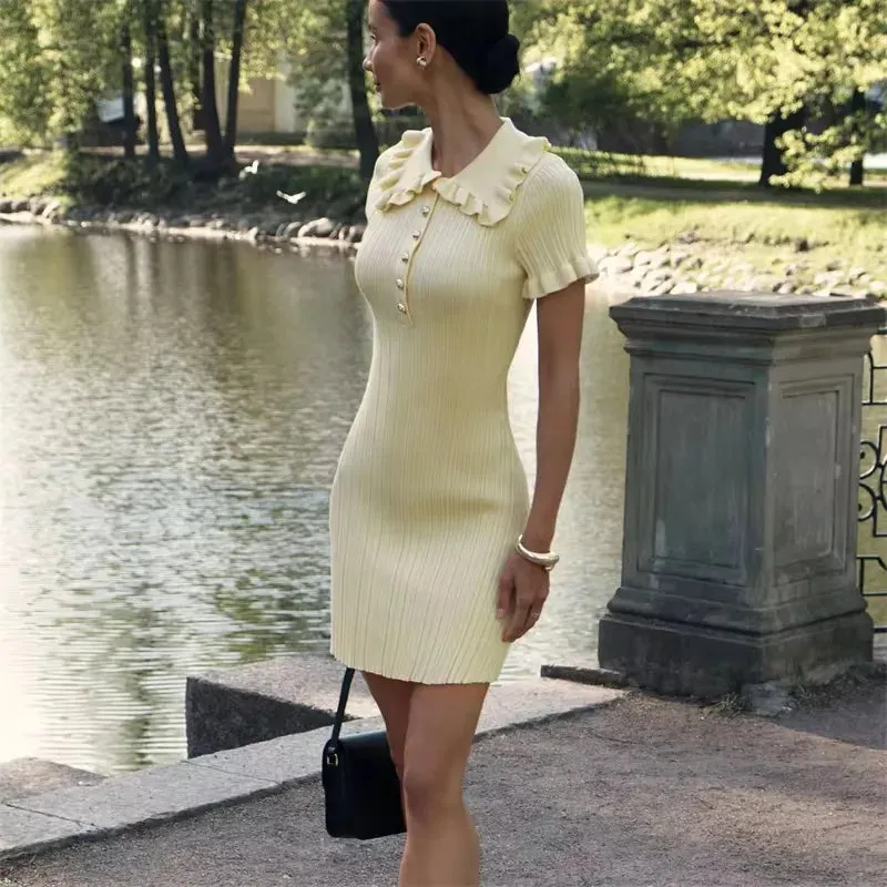 Talenza Knitted Ruffle Mini Dress
