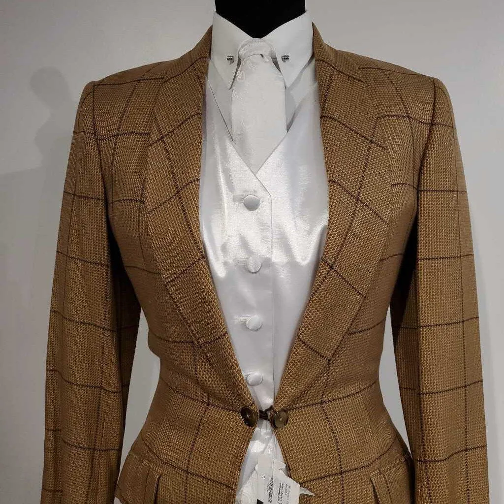 Tan and Chocolate Windowpane Daycoat
