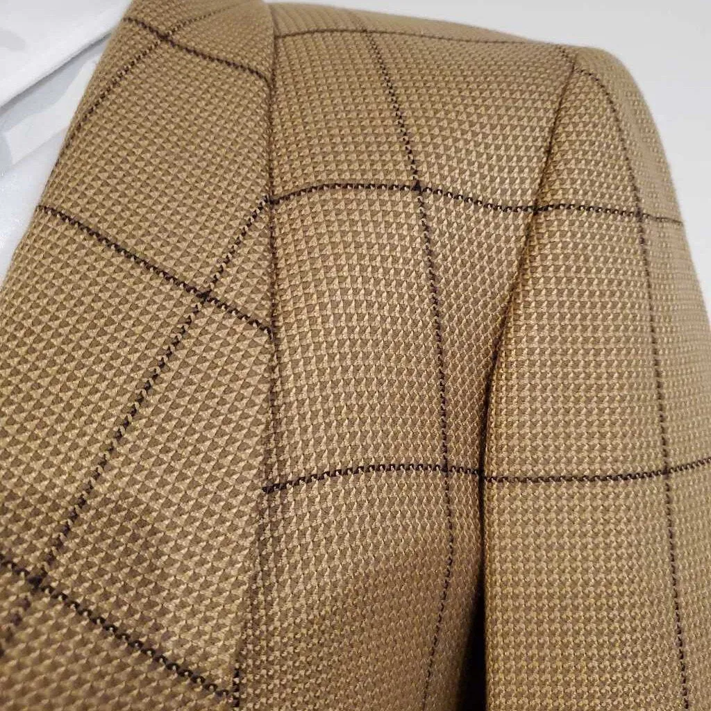 Tan and Chocolate Windowpane Daycoat