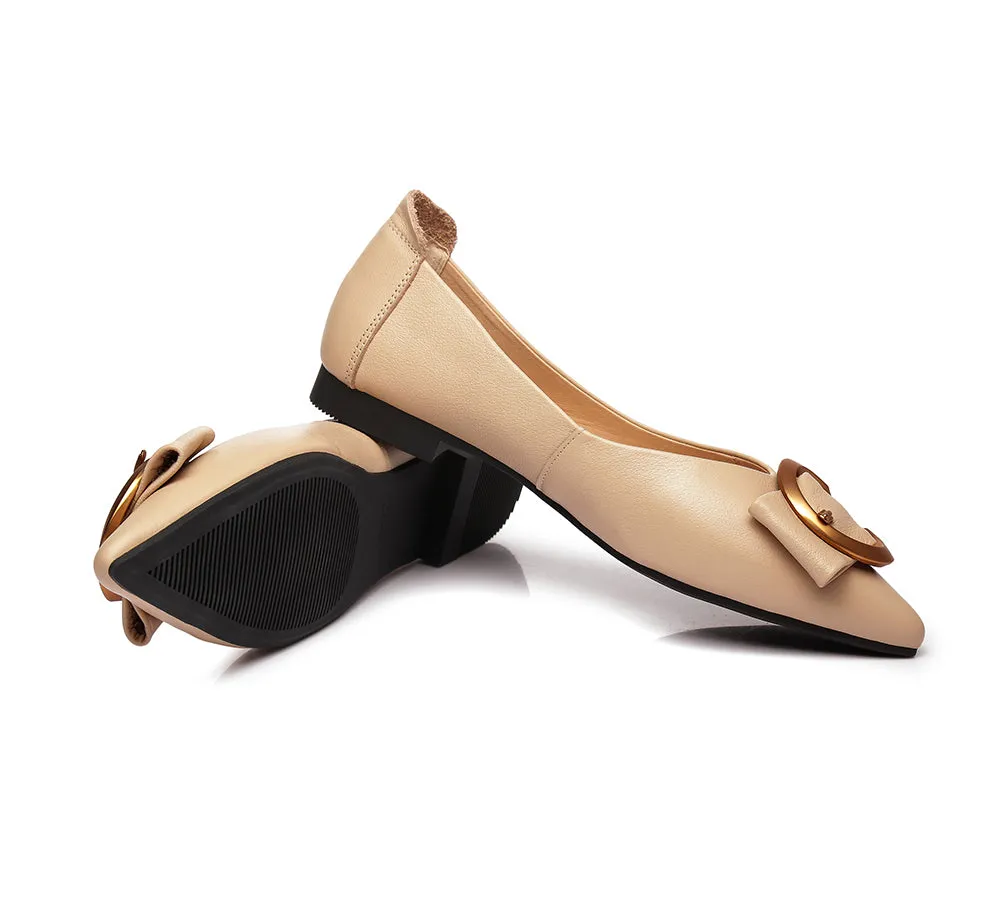TARRAMARRA® Pointed Toe Ballet Flat with Metal Buckle Décor Women Pari
