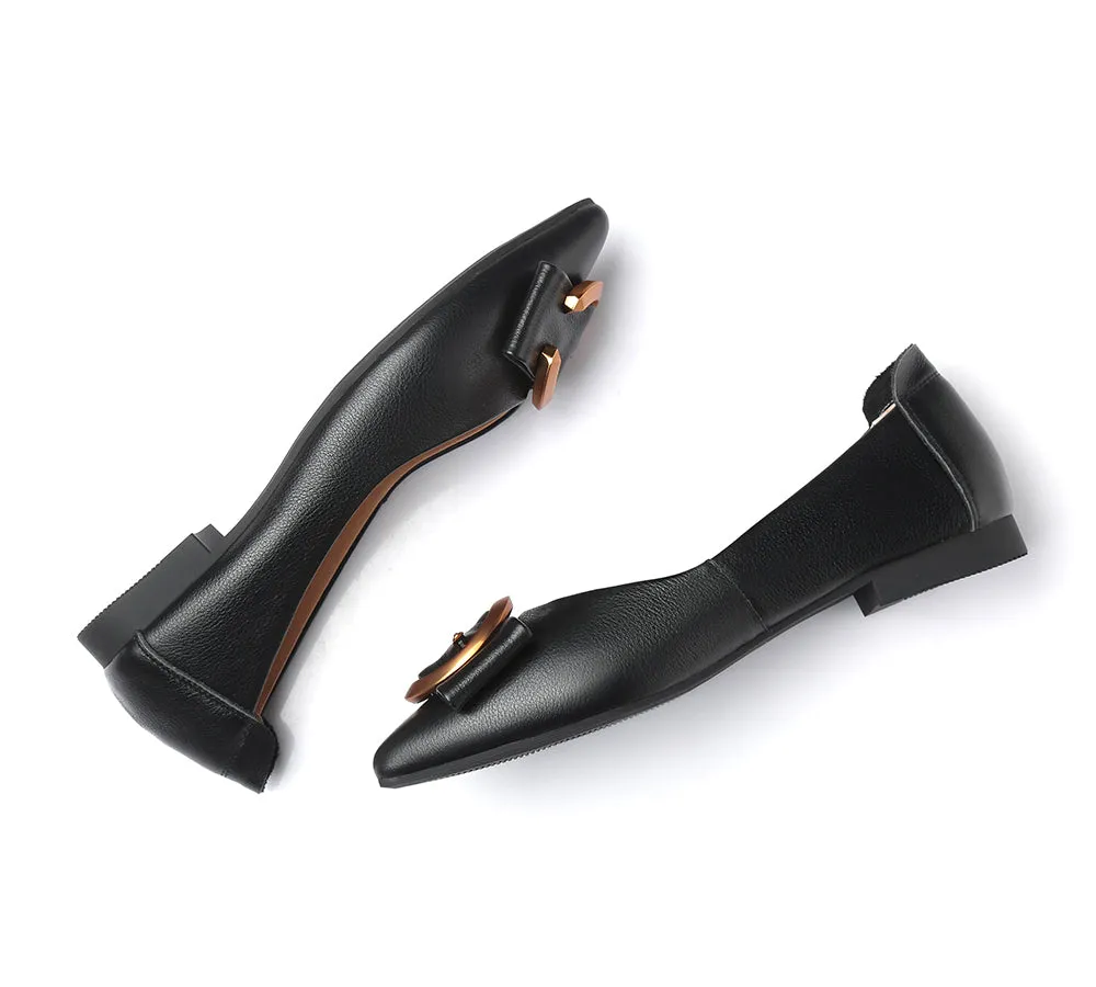 TARRAMARRA® Pointed Toe Ballet Flat with Metal Buckle Décor Women Pari