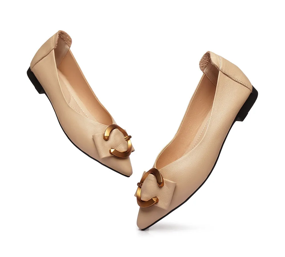 TARRAMARRA® Pointed Toe Ballet Flat with Metal Buckle Décor Women Pari
