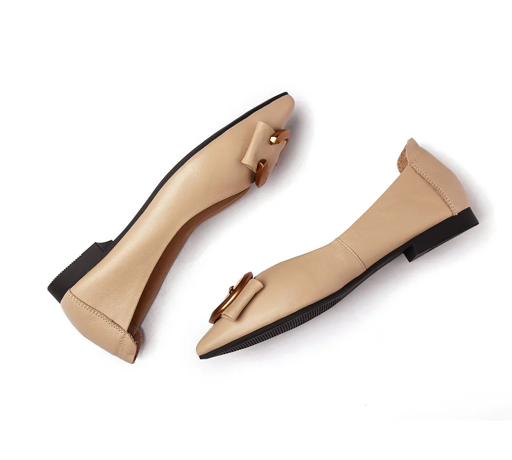 TARRAMARRA® Pointed Toe Ballet Flat with Metal Buckle Décor Women Pari