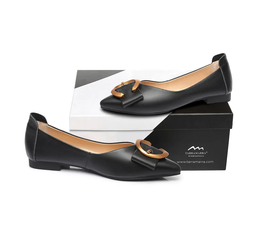 TARRAMARRA® Pointed Toe Ballet Flat with Metal Buckle Décor Women Pari