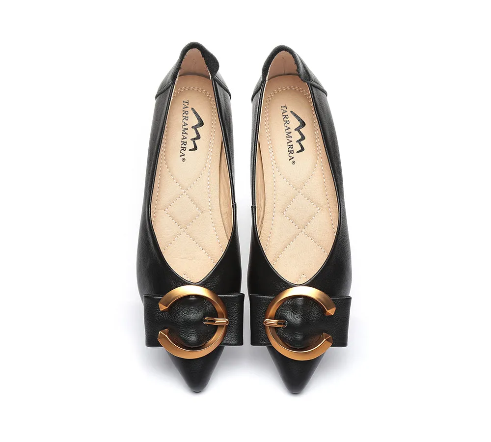 TARRAMARRA® Pointed Toe Ballet Flat with Metal Buckle Décor Women Pari
