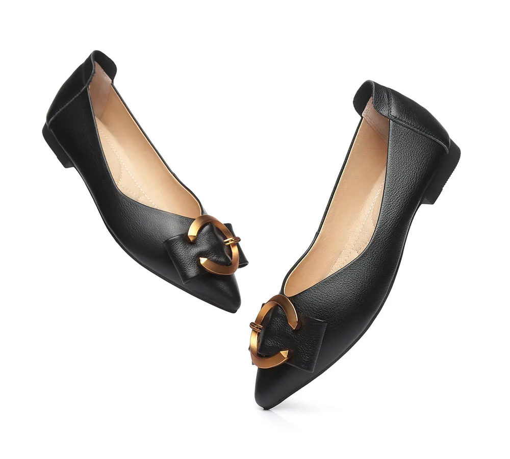 TARRAMARRA® Pointed Toe Ballet Flat with Metal Buckle Décor Women Pari