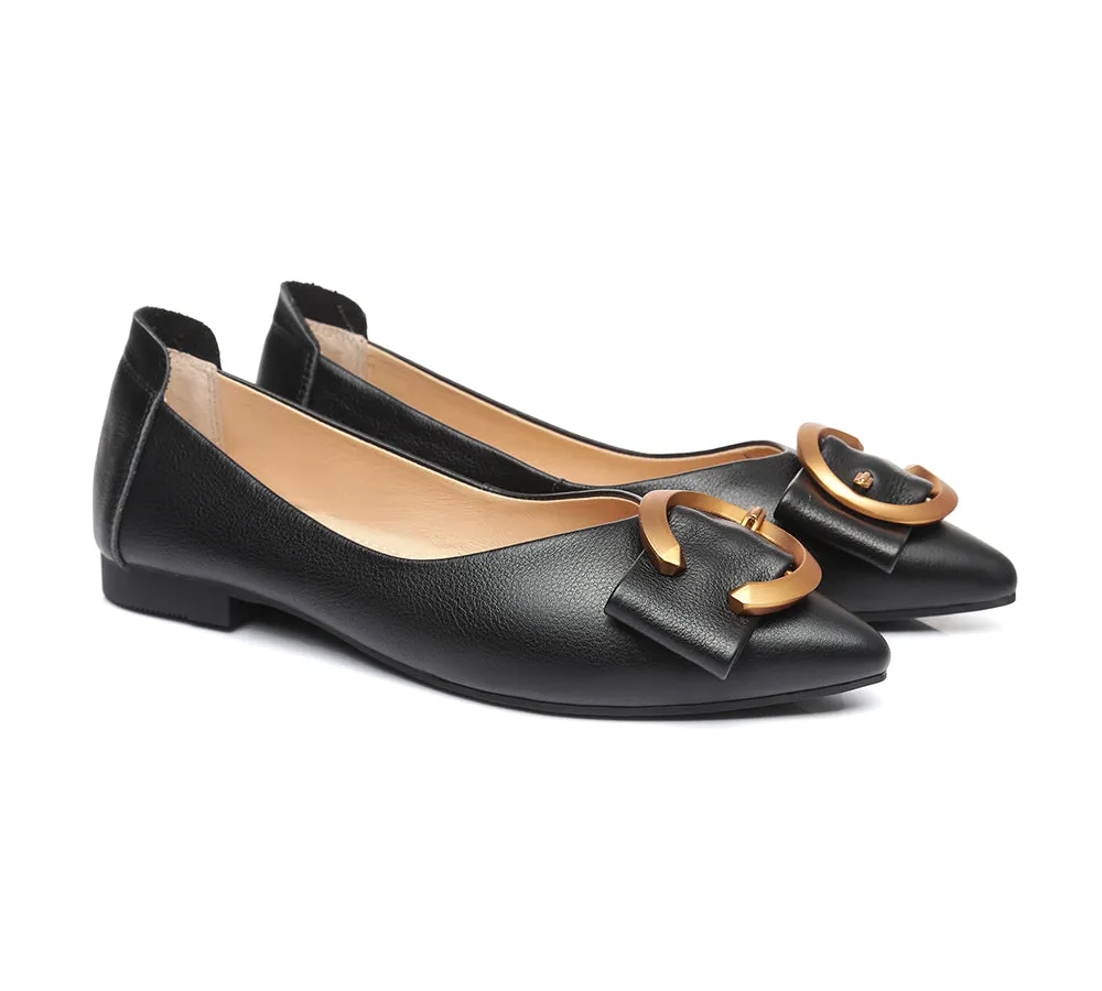 TARRAMARRA® Pointed Toe Ballet Flat with Metal Buckle Décor Women Pari