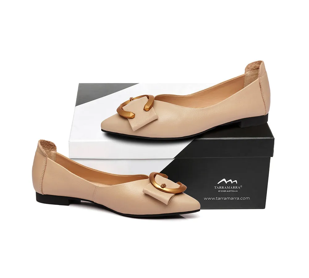 TARRAMARRA® Pointed Toe Ballet Flat with Metal Buckle Décor Women Pari