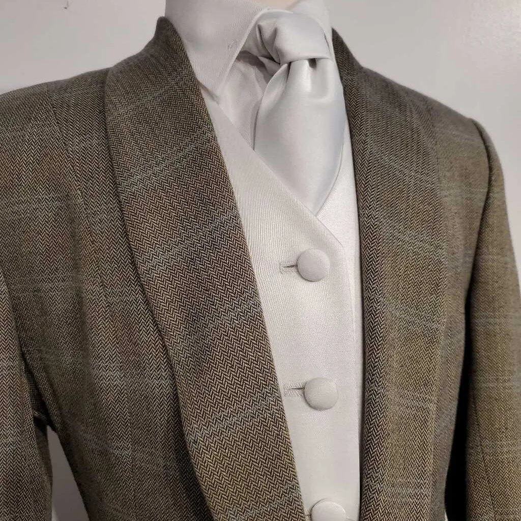 Taupe With Blue Plaid Daycoat