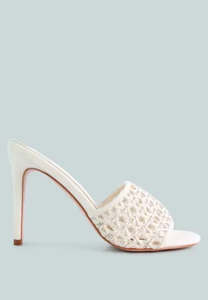 Tease Woven Heeled Slides By Ruw