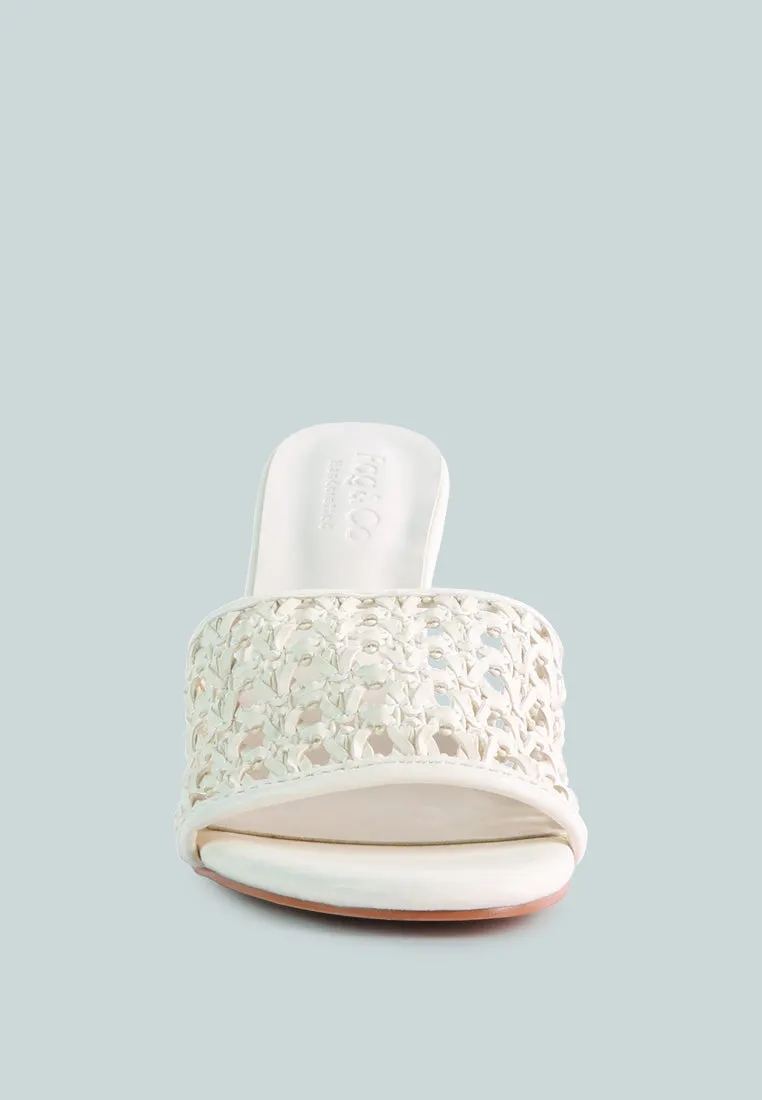 Tease Woven Heeled Slides By Ruw