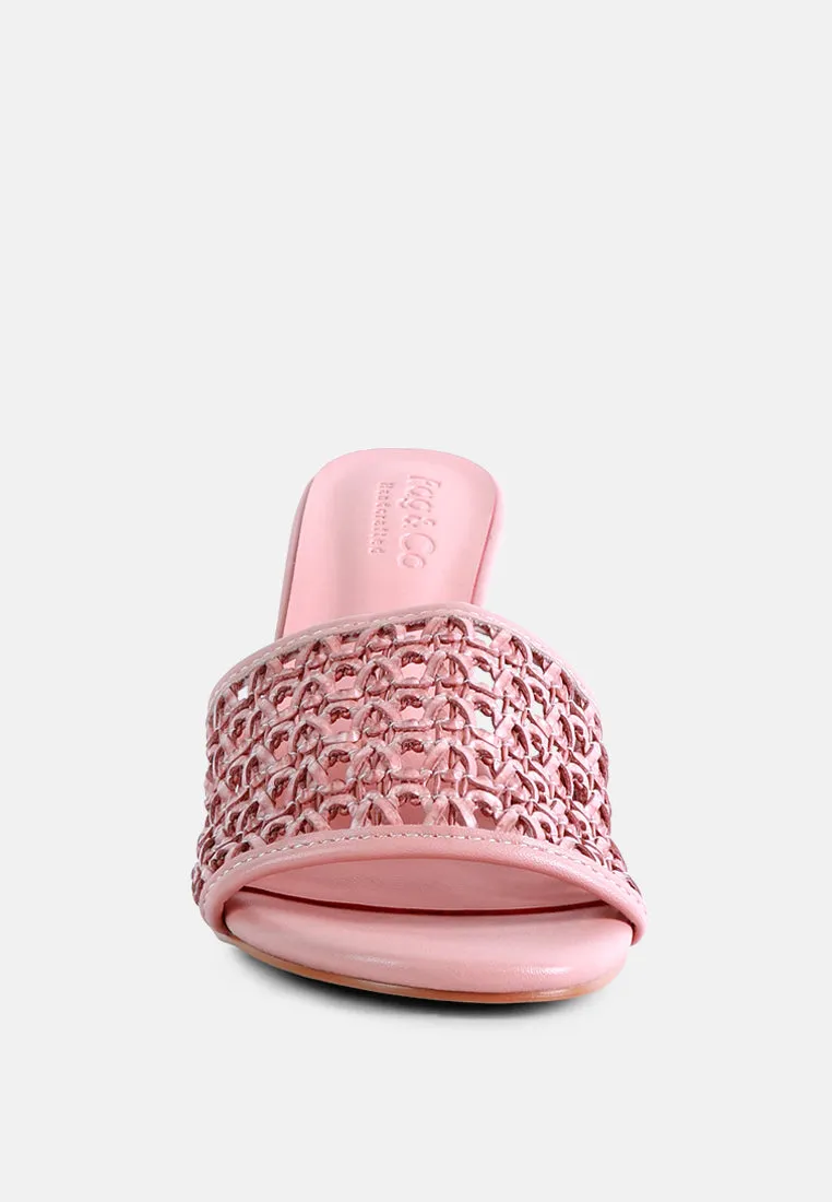 Tease Woven Heeled Slides By Ruw