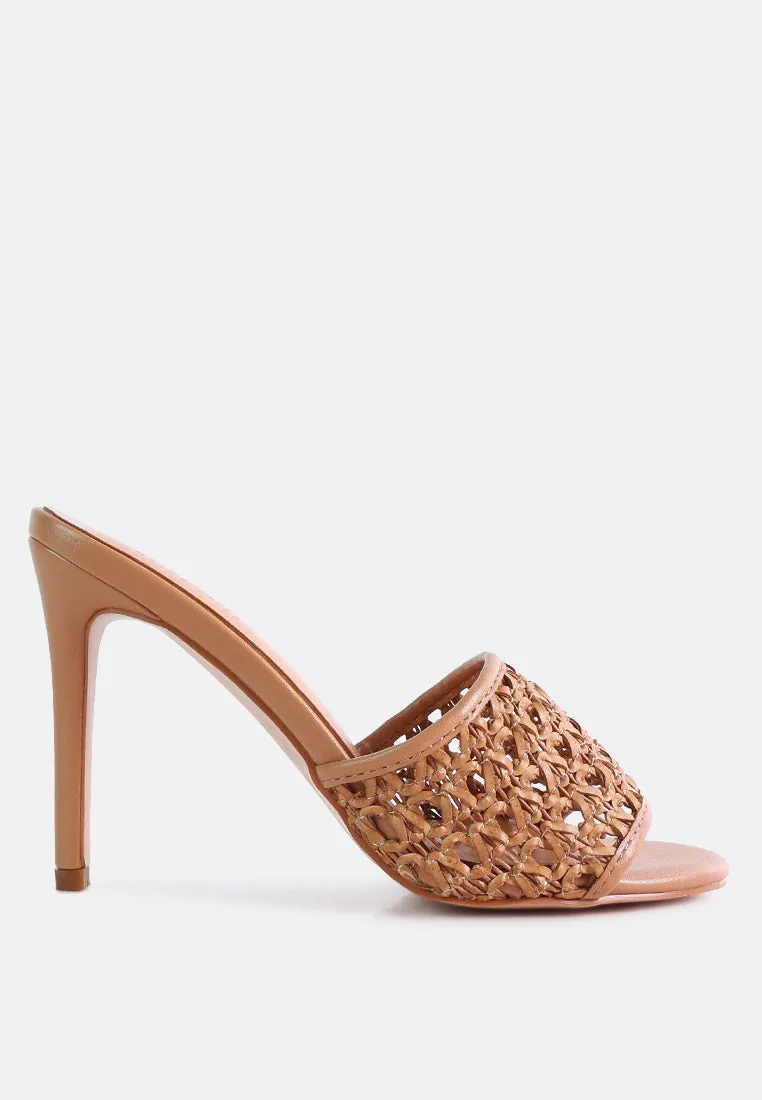 Tease Woven Heeled Slides By Ruw