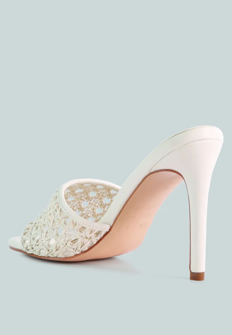 Tease Woven Heeled Slides By Ruw