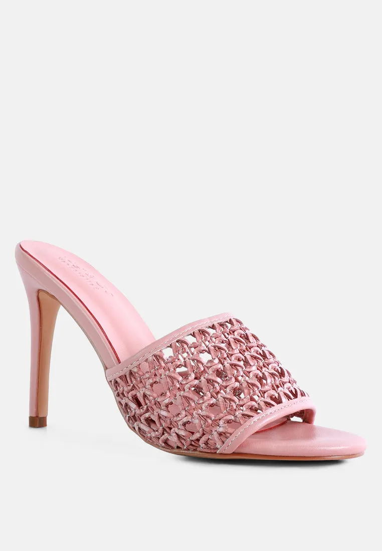 Tease Woven Heeled Slides By Ruw
