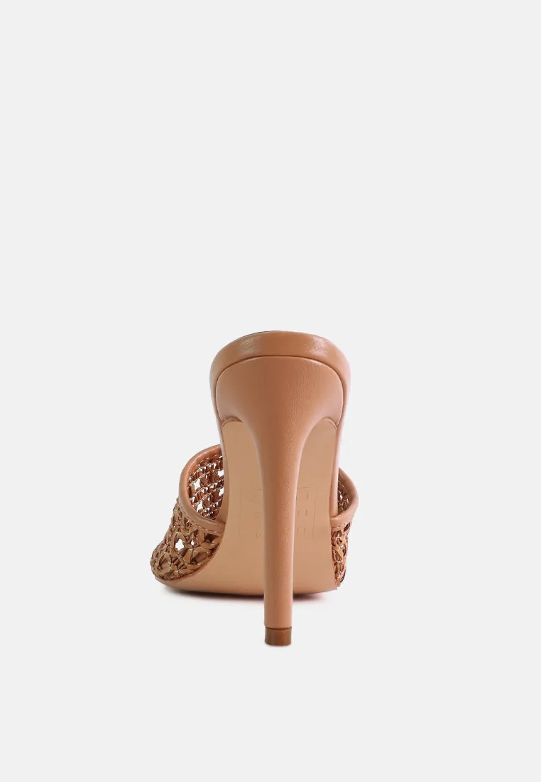 Tease Woven Heeled Slides By Ruw
