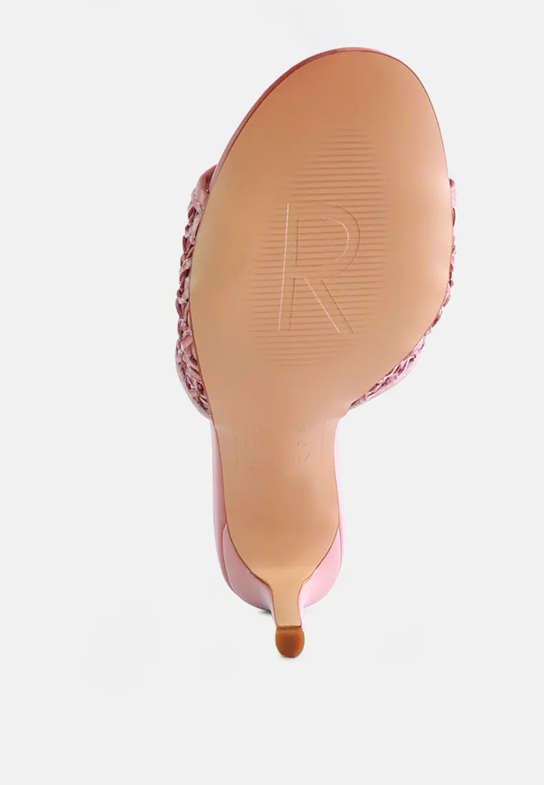 Tease Woven Heeled Slides By Ruw