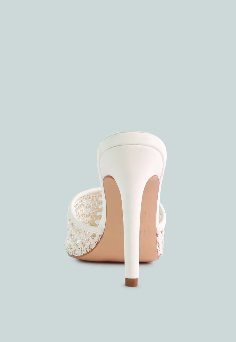 Tease Woven Heeled Slides By Ruw